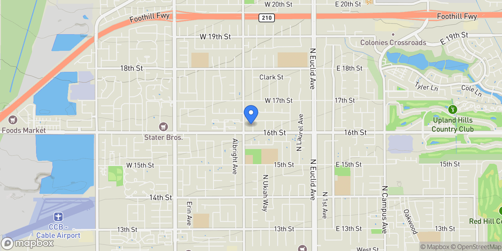 Map showing 1623 N N Vallejo Way, Upland, California, United States.