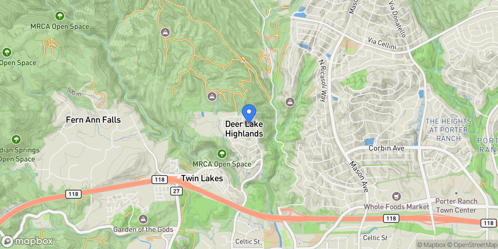 Map showing 21219 Currant Ct, Los Angeles, California, United States.