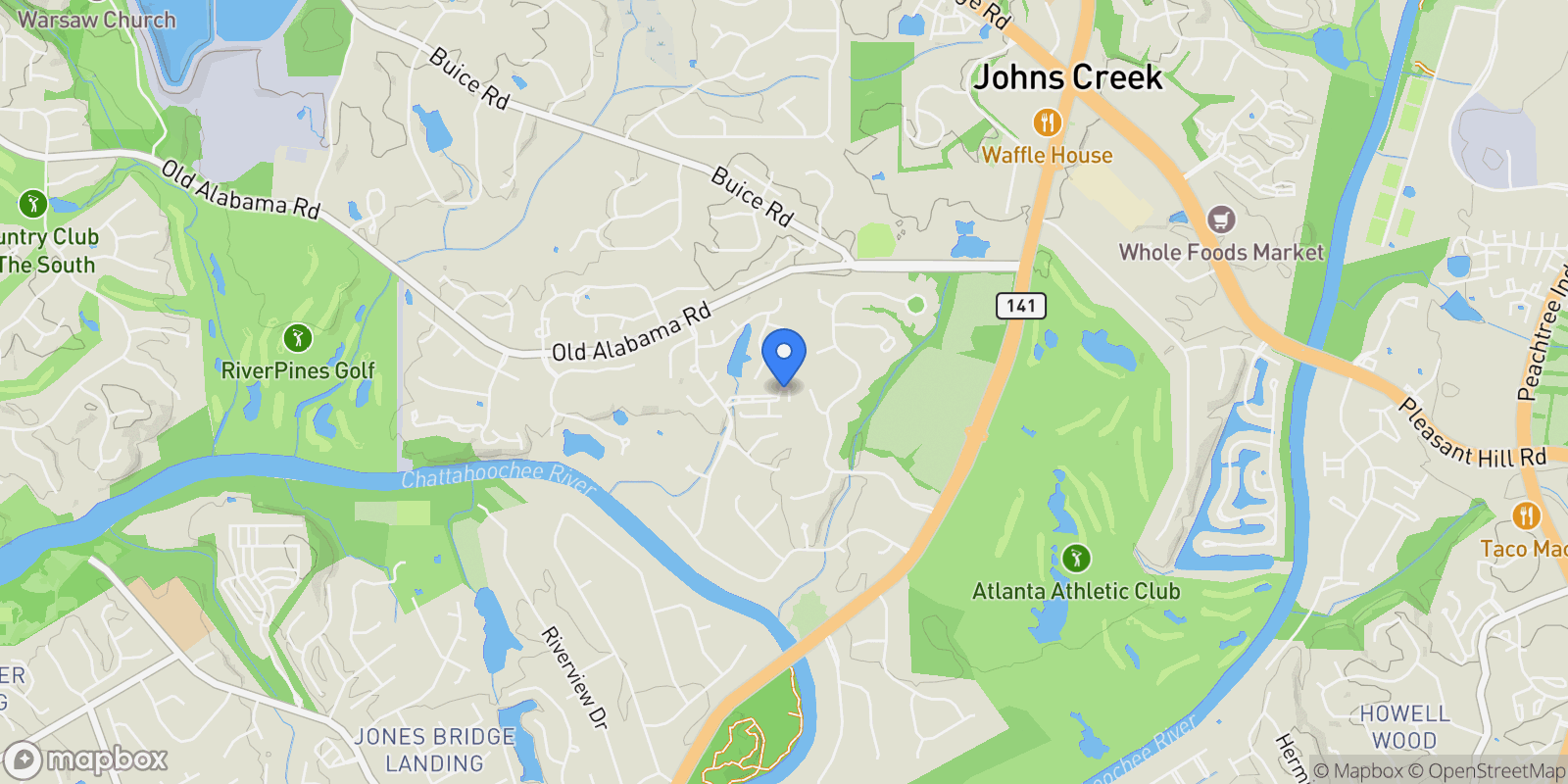 Map showing 264 SUMMEROUR VALE, Johns Creek, Georgia, United States.