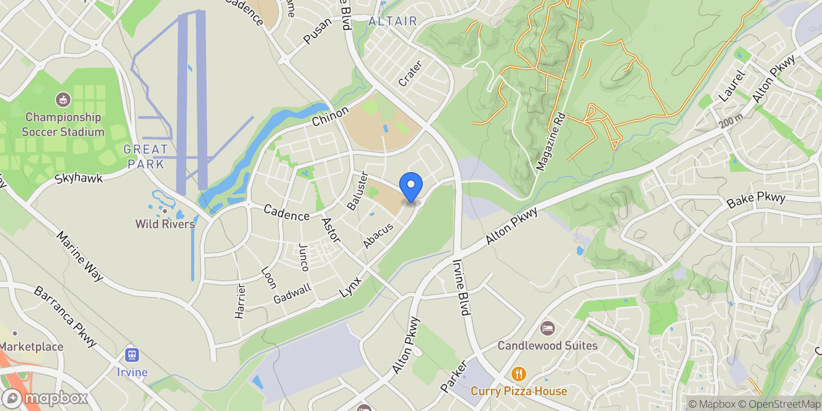 Map showing 118 Abacus, Irvine, California, United States.