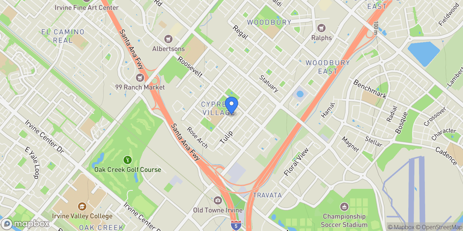 Map showing 72 Honeyflower, Irvine, California, United States.