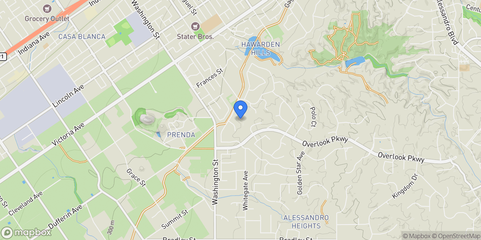Map showing 7008 Hawarden, Riverside, California, United States.