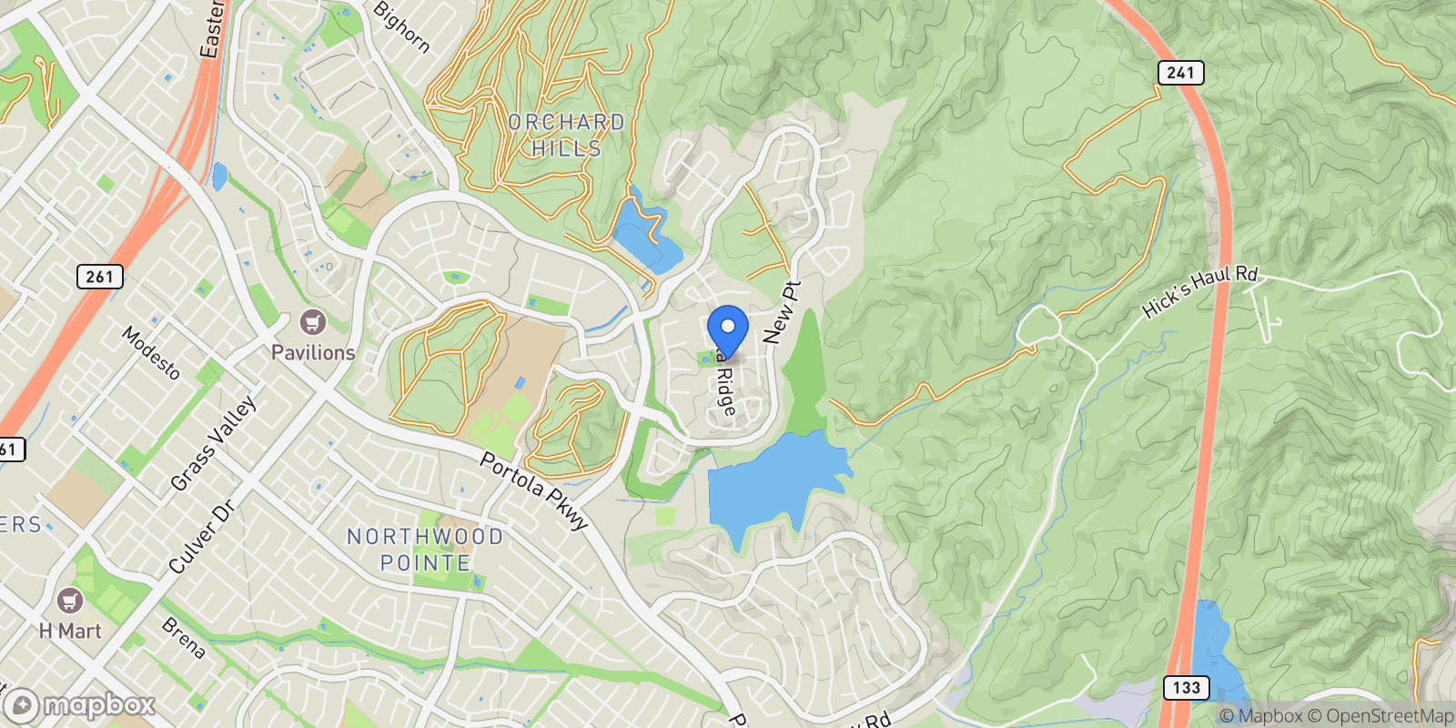 Map showing 166 Villa Ridge, Irvine, California, United States.