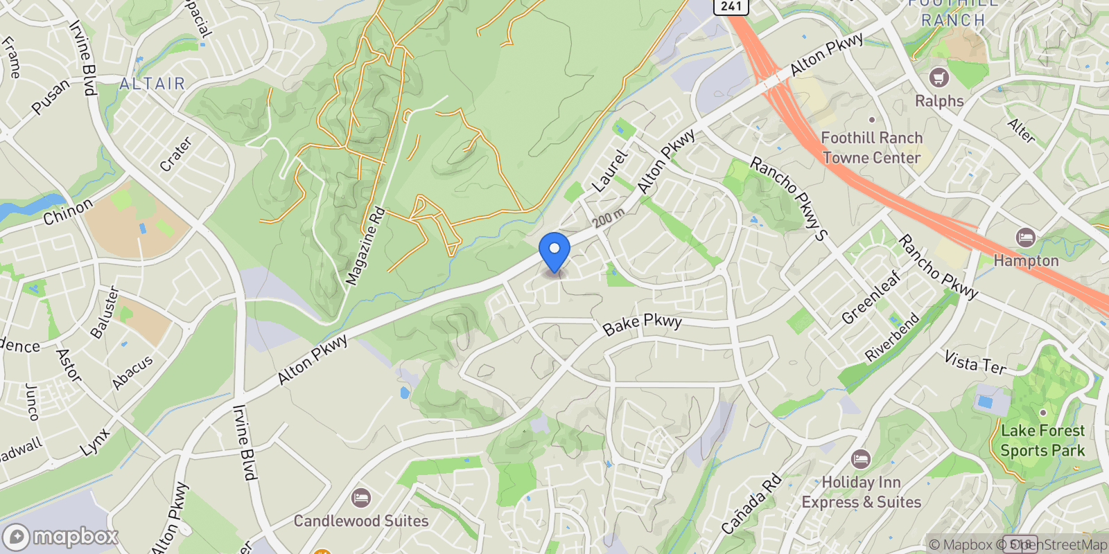 Map showing 32 Goldenrod, Lake Forest, California, United States.