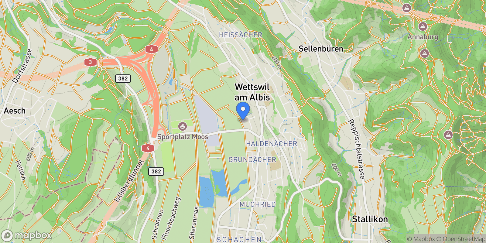 Map showing Hofächerstrasse 37, 8907 Wettswil am Albis, Switzerland, Wettswil am Albis, Zurich, Switzerland.