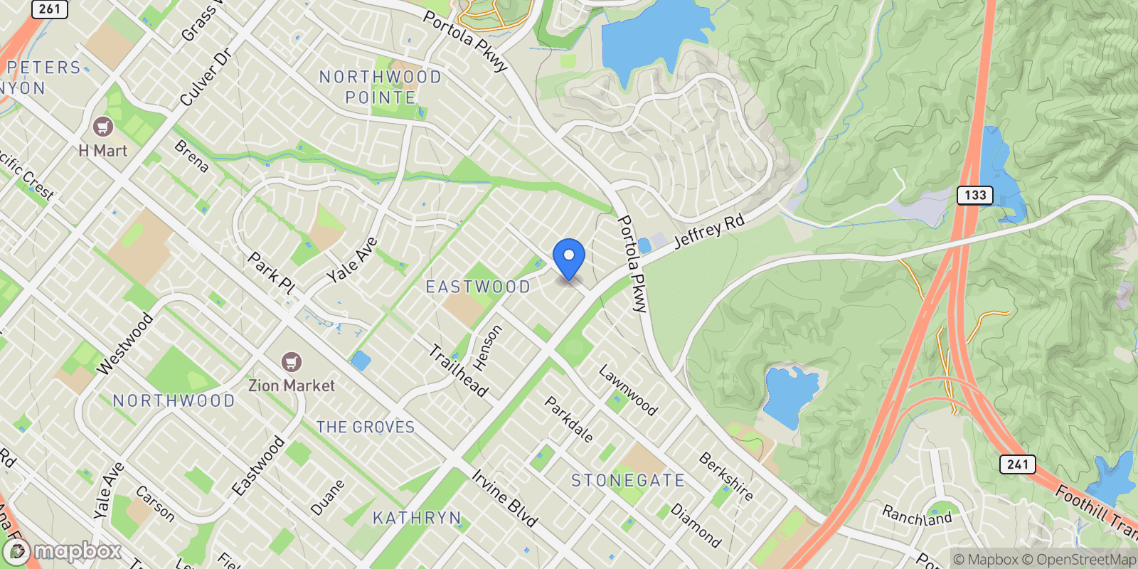 Map showing 67 Runner, Irvine, California, United States.