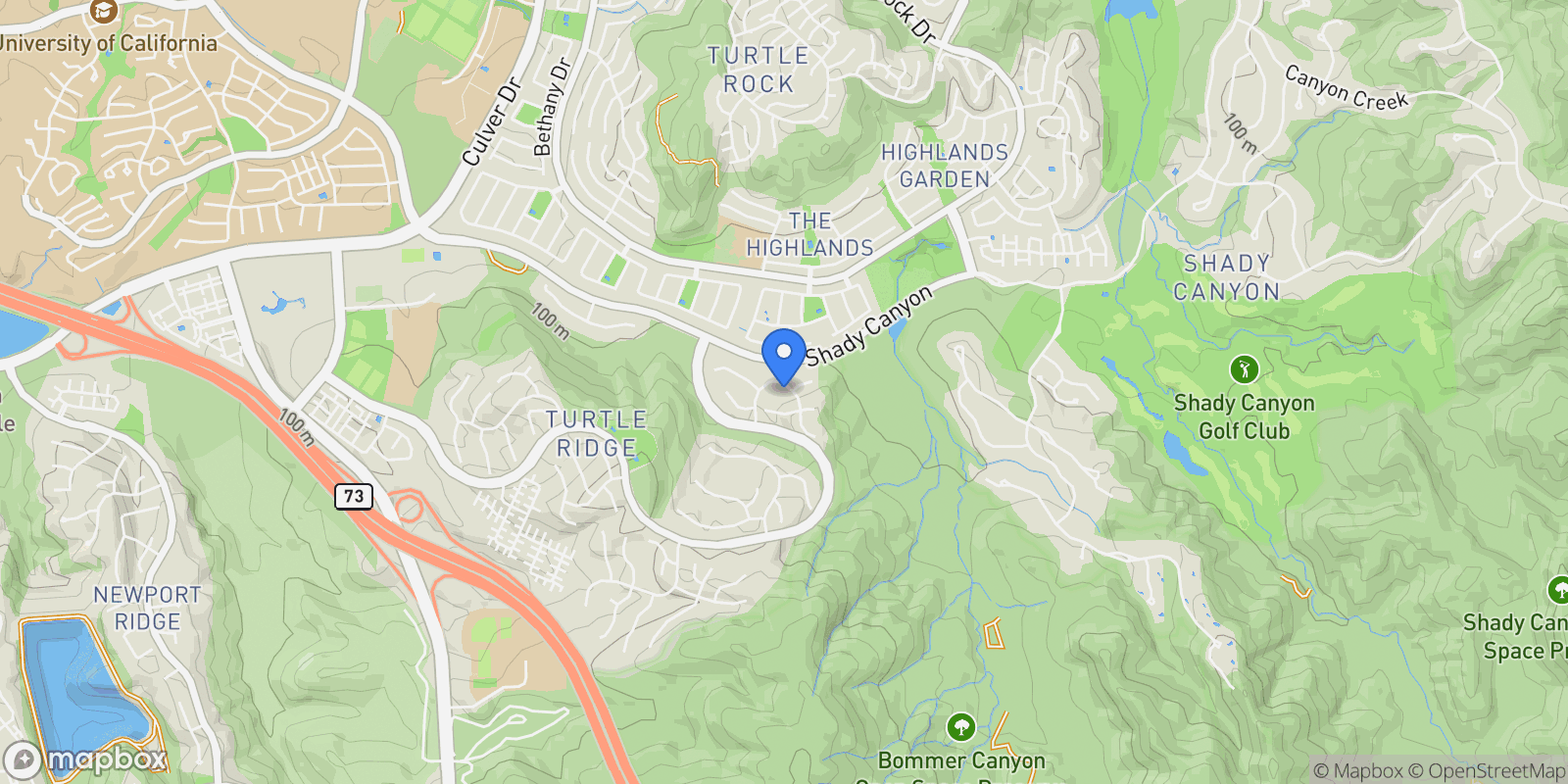 Map showing 54 VALLEY TERRACE, Irvine, California, United States.