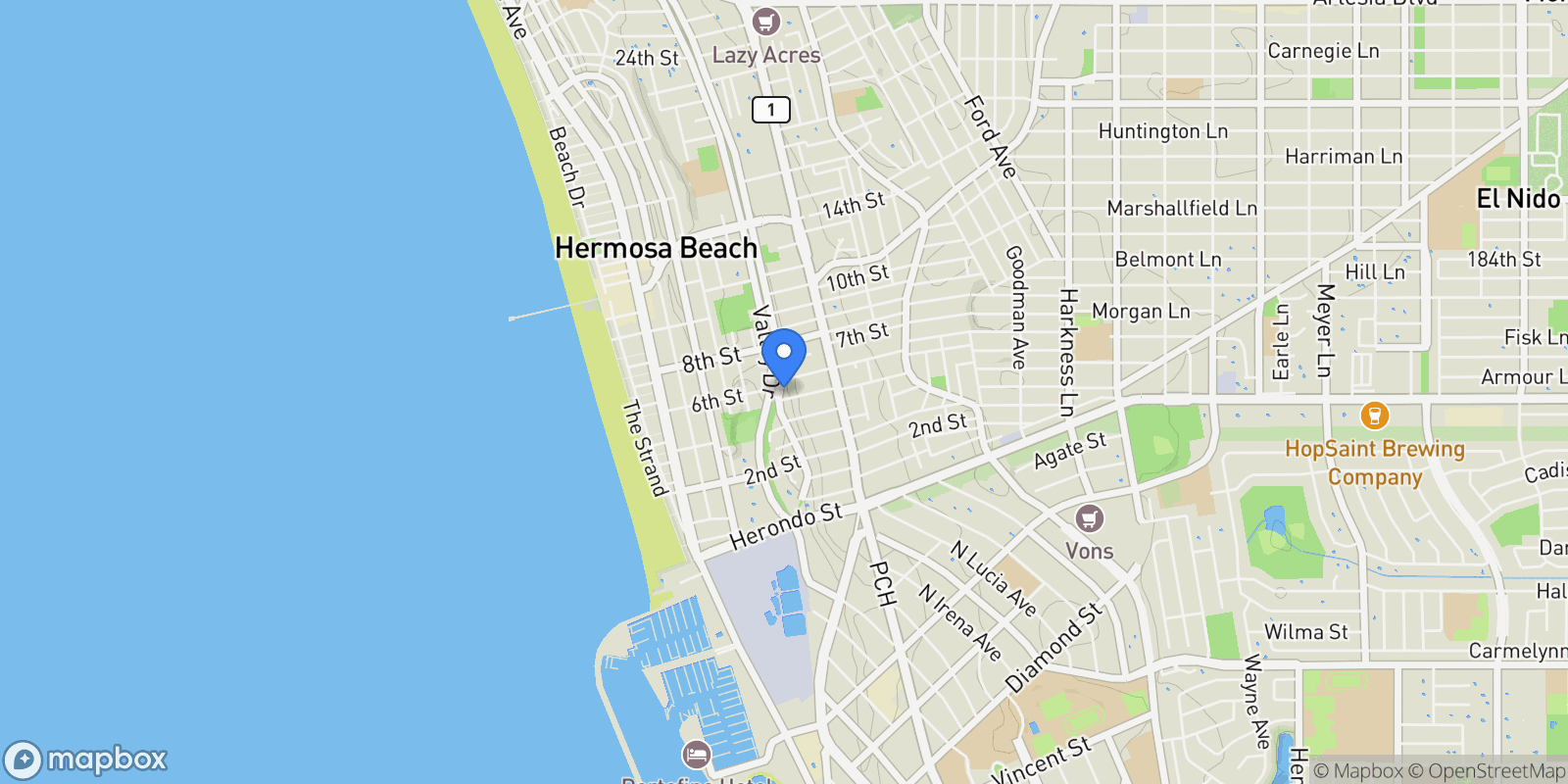 Map showing 514 Ardmore, Hermosa Beach, California, United States.