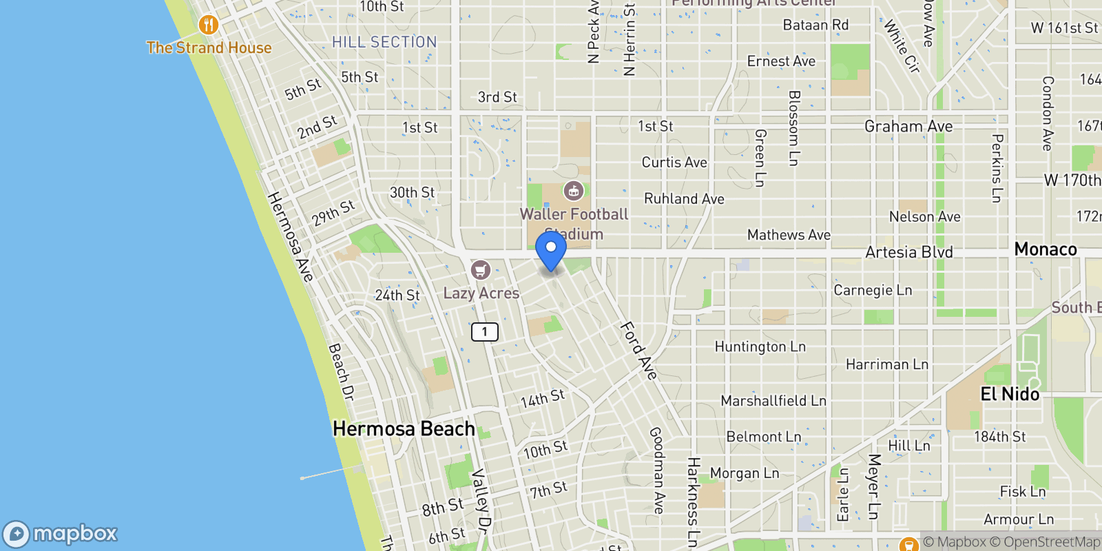 Map showing 1805 Stanford, Torrance, California, United States.