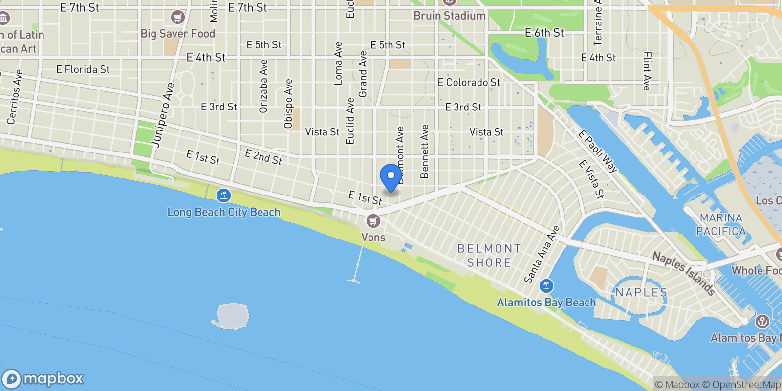 Map showing 116 Termino, Signal Hill, California, United States.