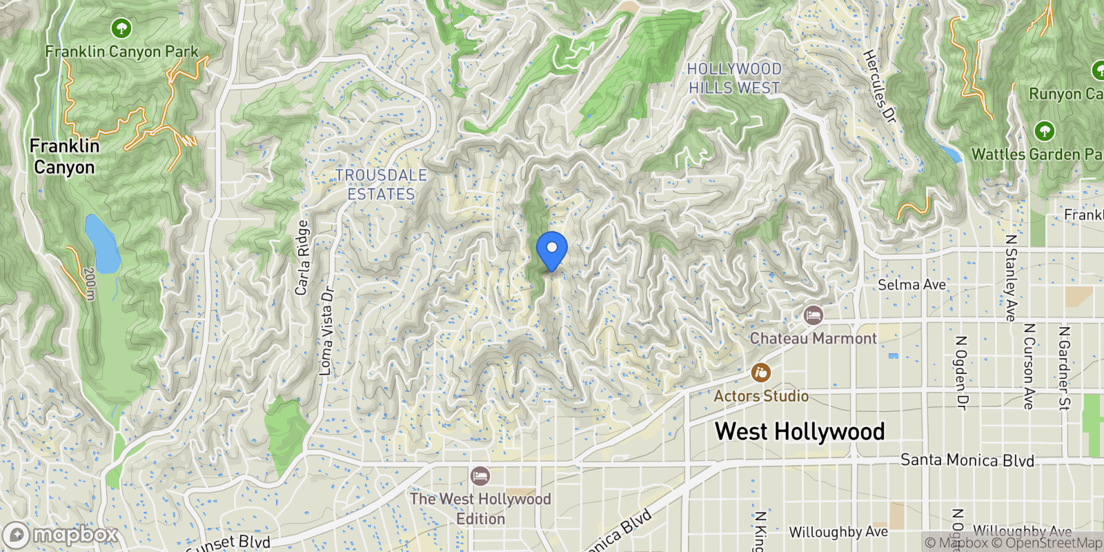 Map showing 8808 Thrasher Avenue, Los Angeles, California, United States.