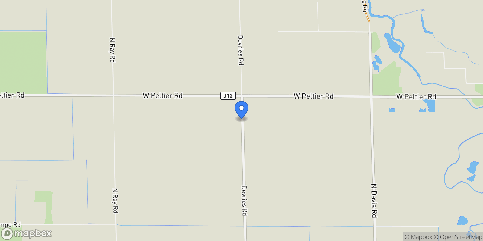 Map showing 22215 N Devries Road, Lodi, California, United States.