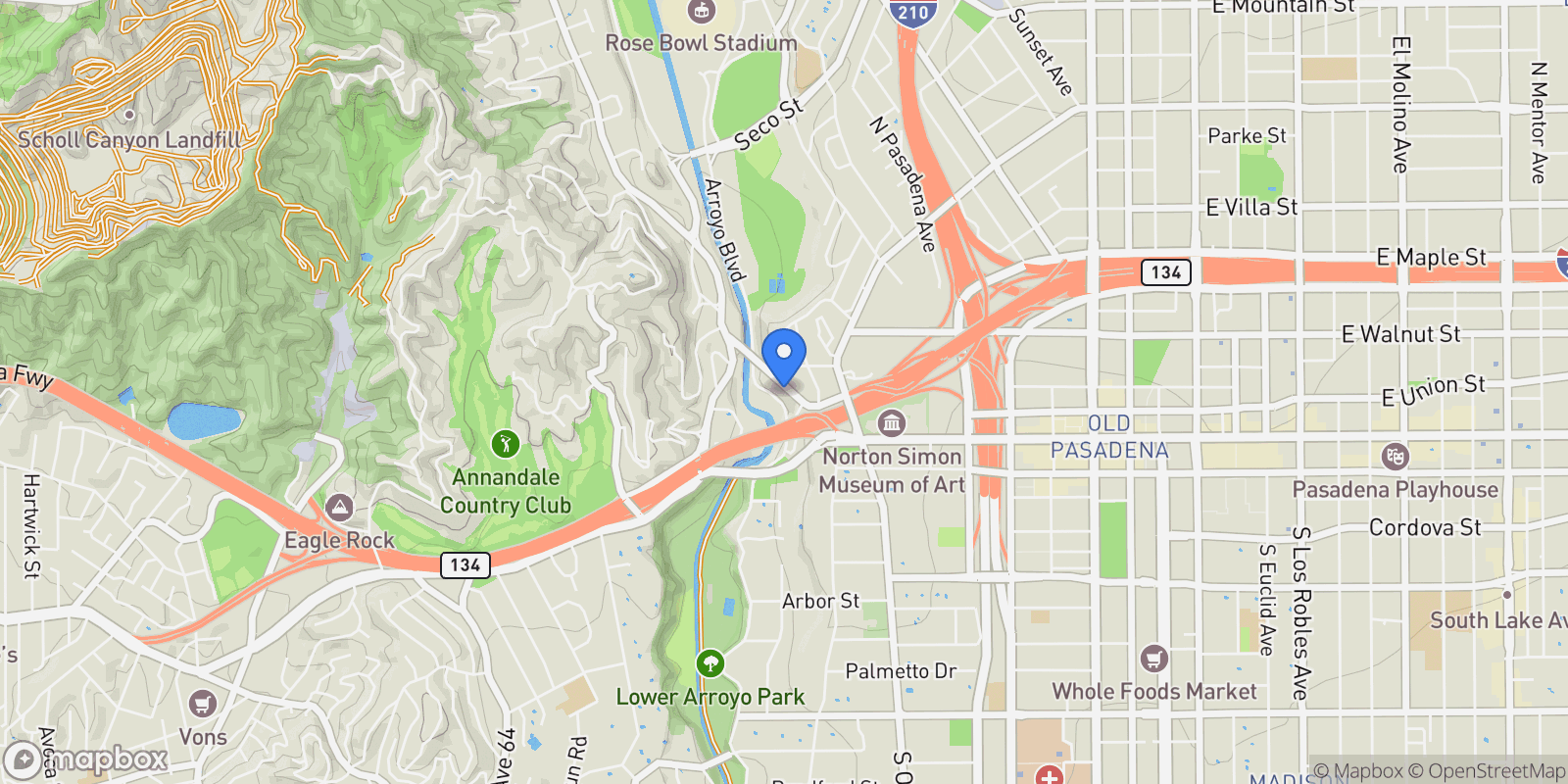 Map showing 56 N Arroyo, Altadena, California, United States.