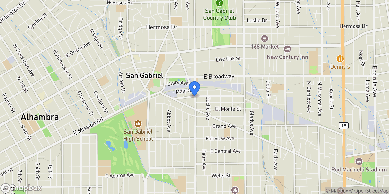 Map showing 511 S Del Mar, San Gabriel, California, United States.