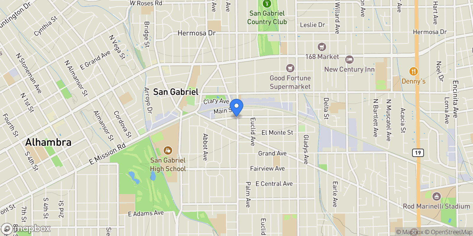 Map showing 511 S Del Mar, San Gabriel, California, United States.