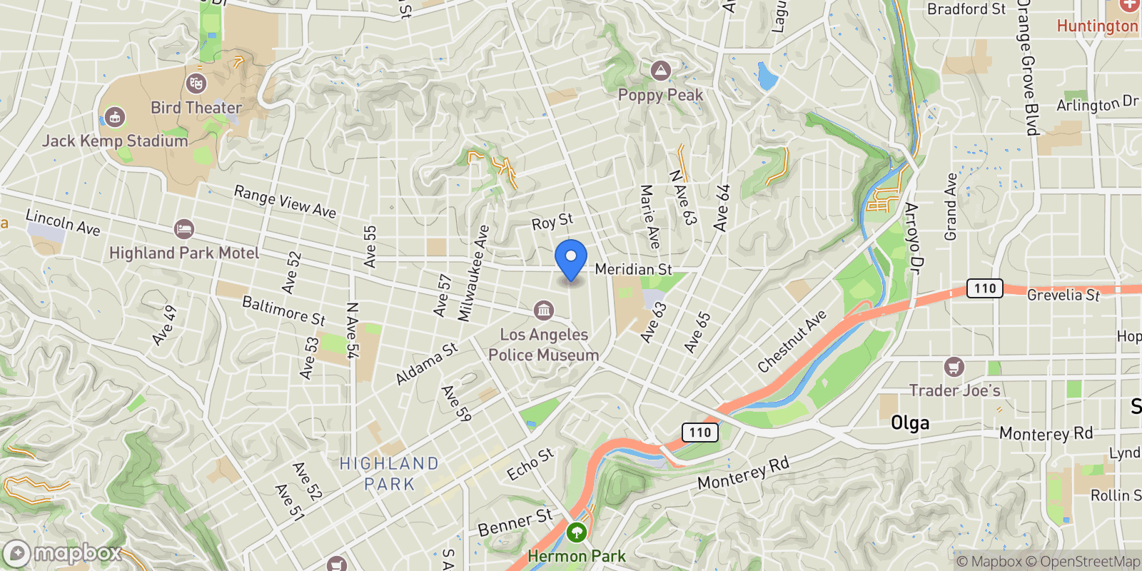 Map showing 310 Branch Street, Los Angeles, California, United States.