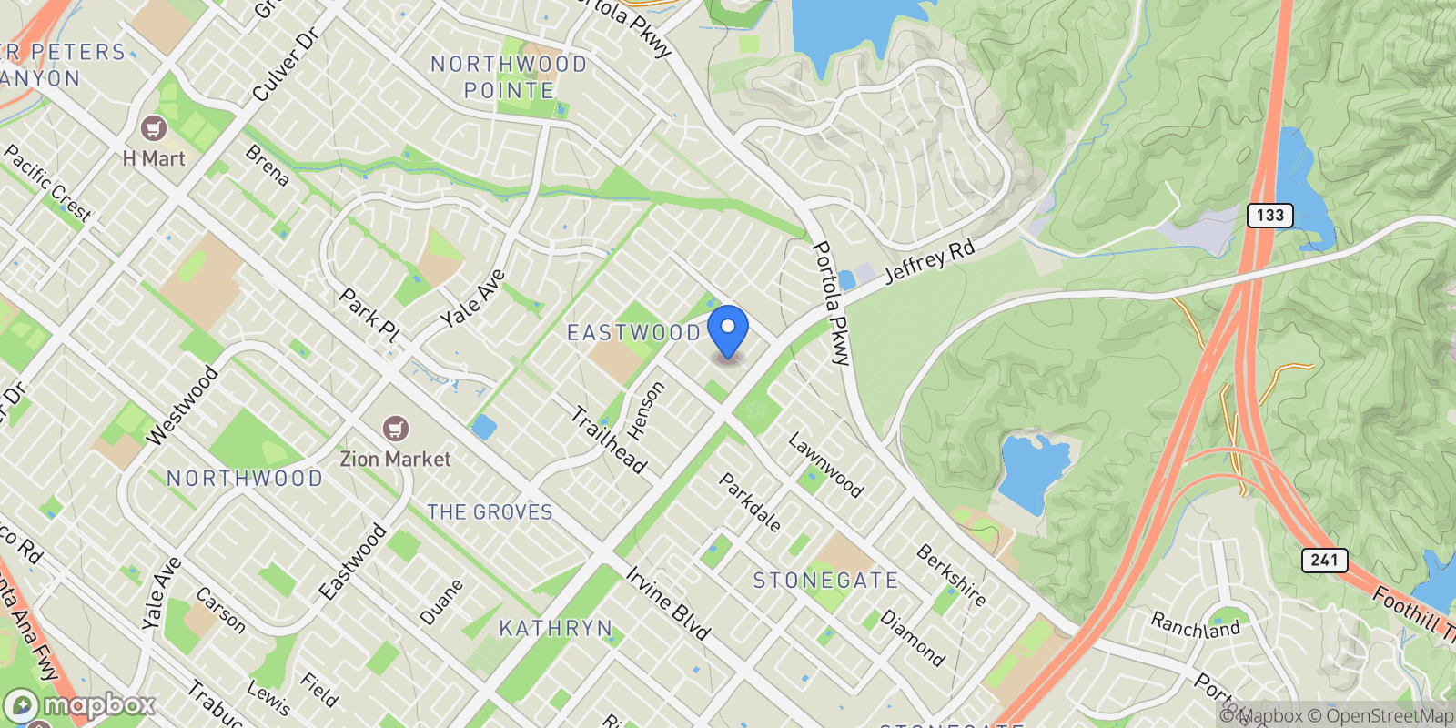 Map showing 68 Quentin, Irvine, California, United States.