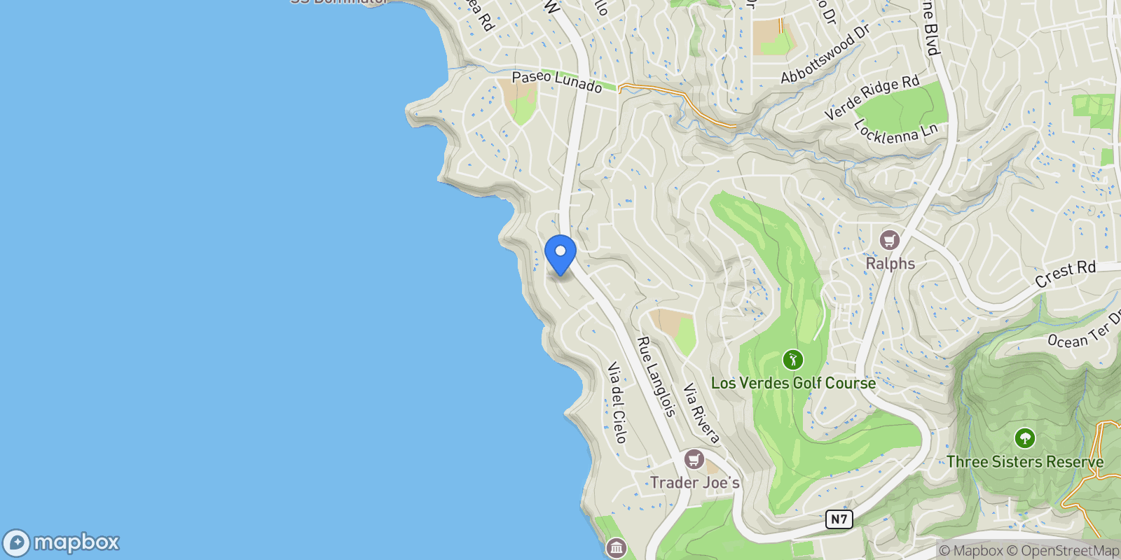 Map showing 64 Laurel Drive, Rolling Hills, California, United States.