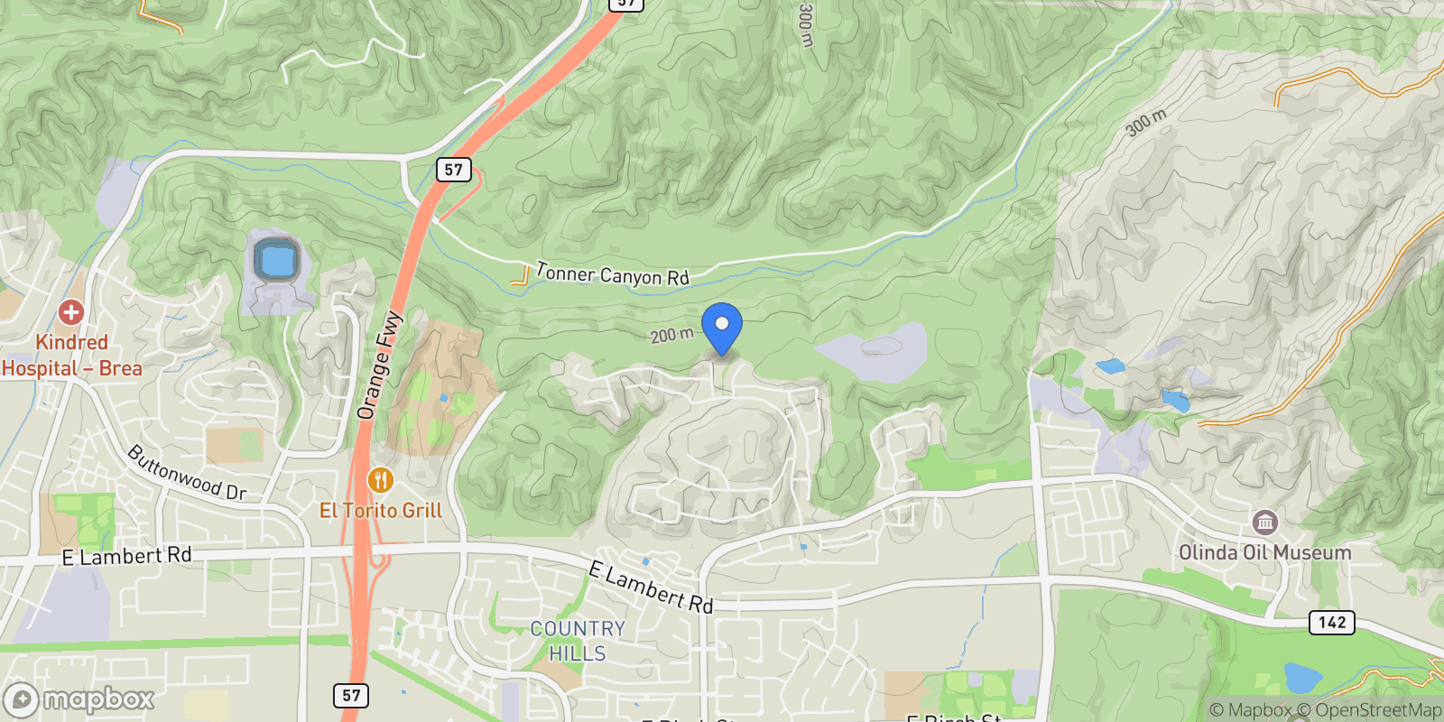 Map showing 878 N Landa, Brea, California, United States.