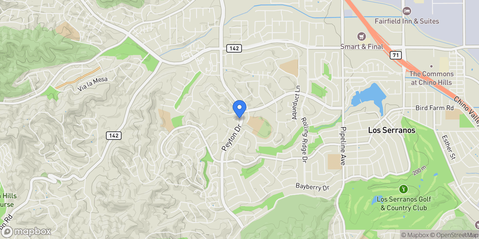 Map showing 15345 Georgetown, Chino Hills, California, United States.