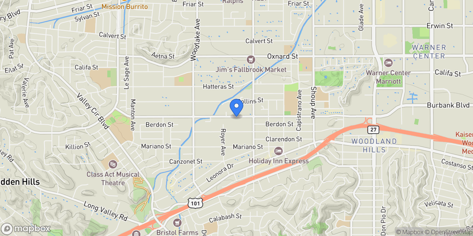 Map showing 22913 Burbank, Los Angeles, California, United States.