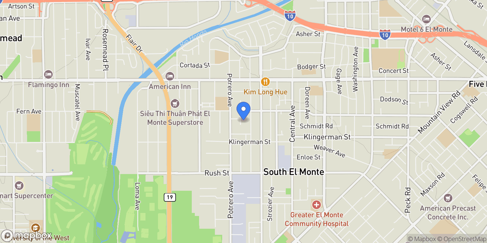 Map showing 2518 Sastre Ave, El Monte, California, United States.