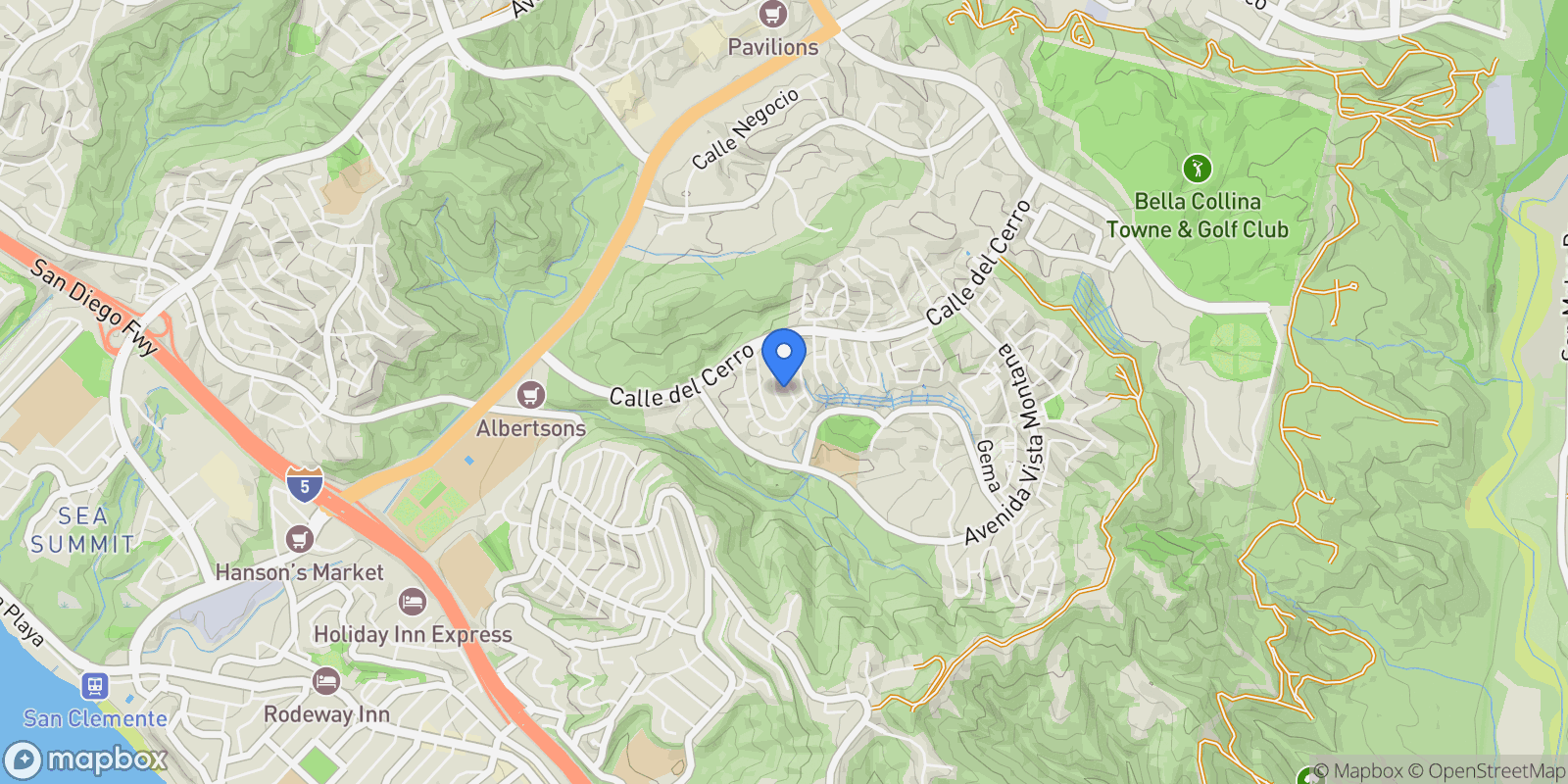 Map showing 27 Burriana, San Clemente, California, United States.