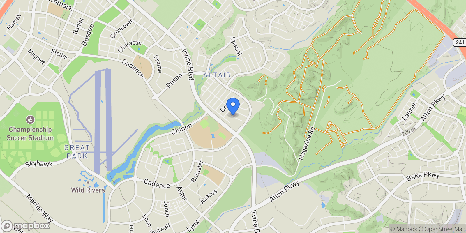 Map showing 61 Dorado, Irvine, California, United States.