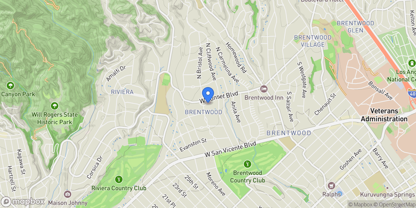 Map showing 12770 S Bristol Circle, Los Angeles, California, United States.