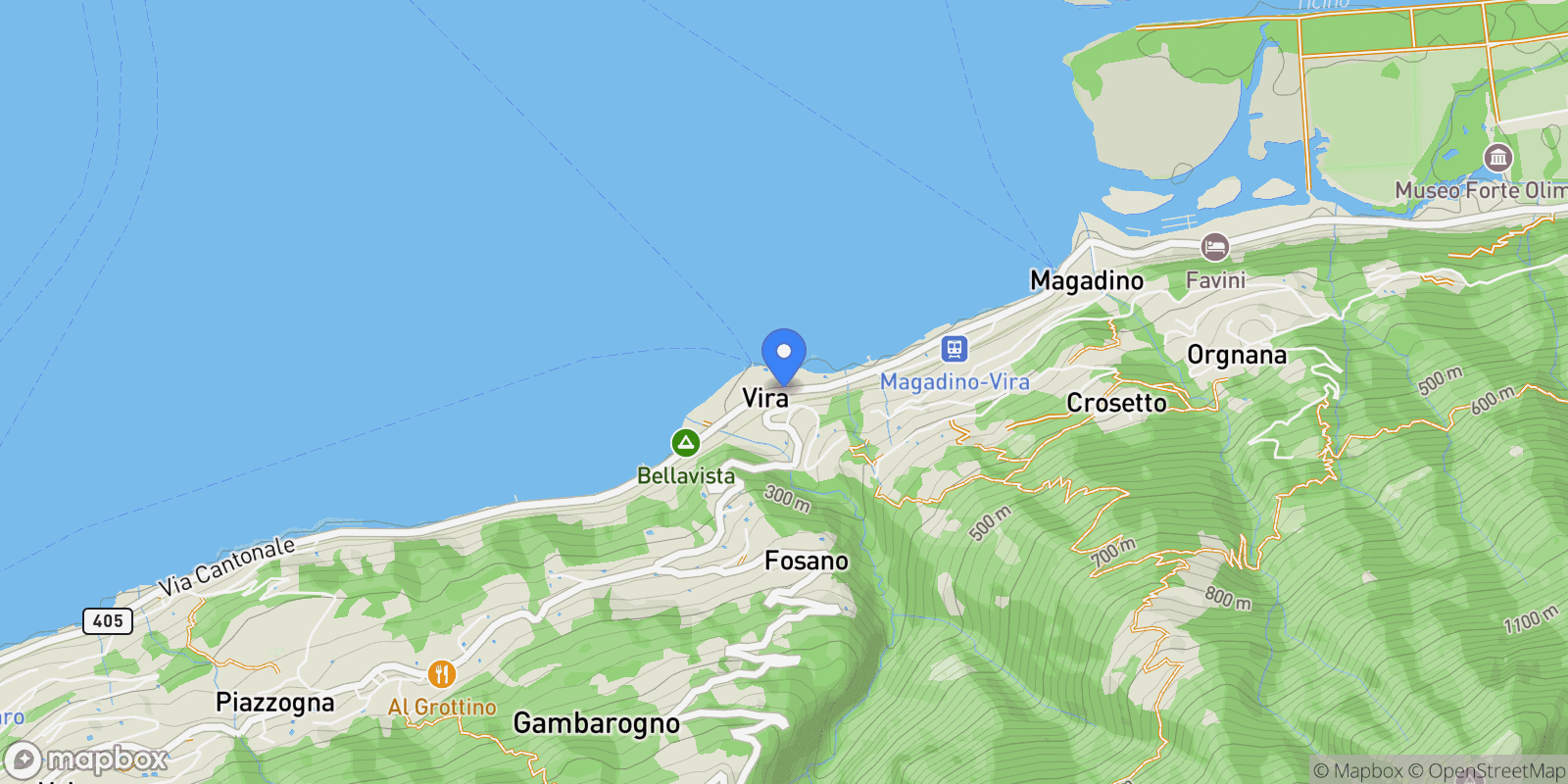 Map showing Strada d'Indeman, Gambarogno, Ticino, Switzerland.