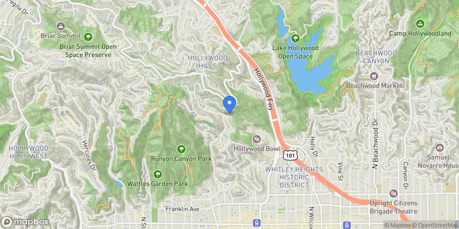 Map showing 7017 Senalda Road, Los Angeles, California, United States.