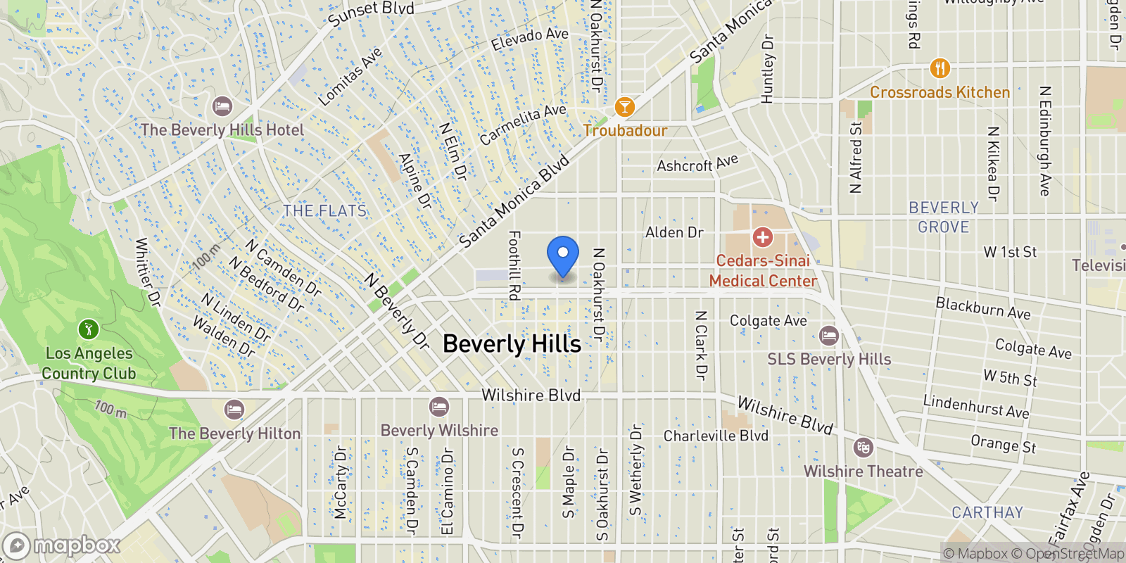 Map showing 318 N Maple Drive 408, Beverly Hills, California, United States.