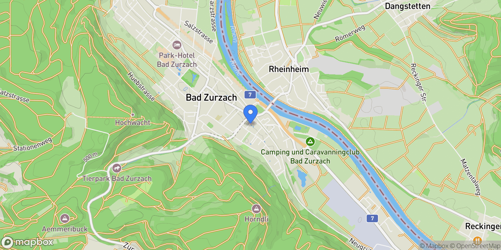 Map showing Beckenmoosstrasse, Zurzach, Aargau, Switzerland.