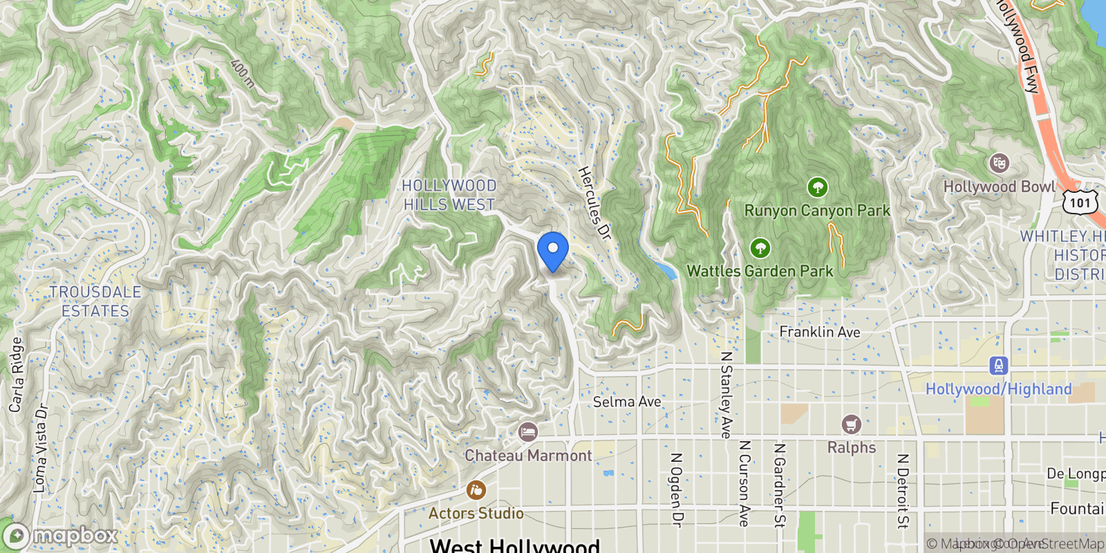 Map showing 1914 N Laurel Canyon Boulevard, Los Angeles, California, United States.