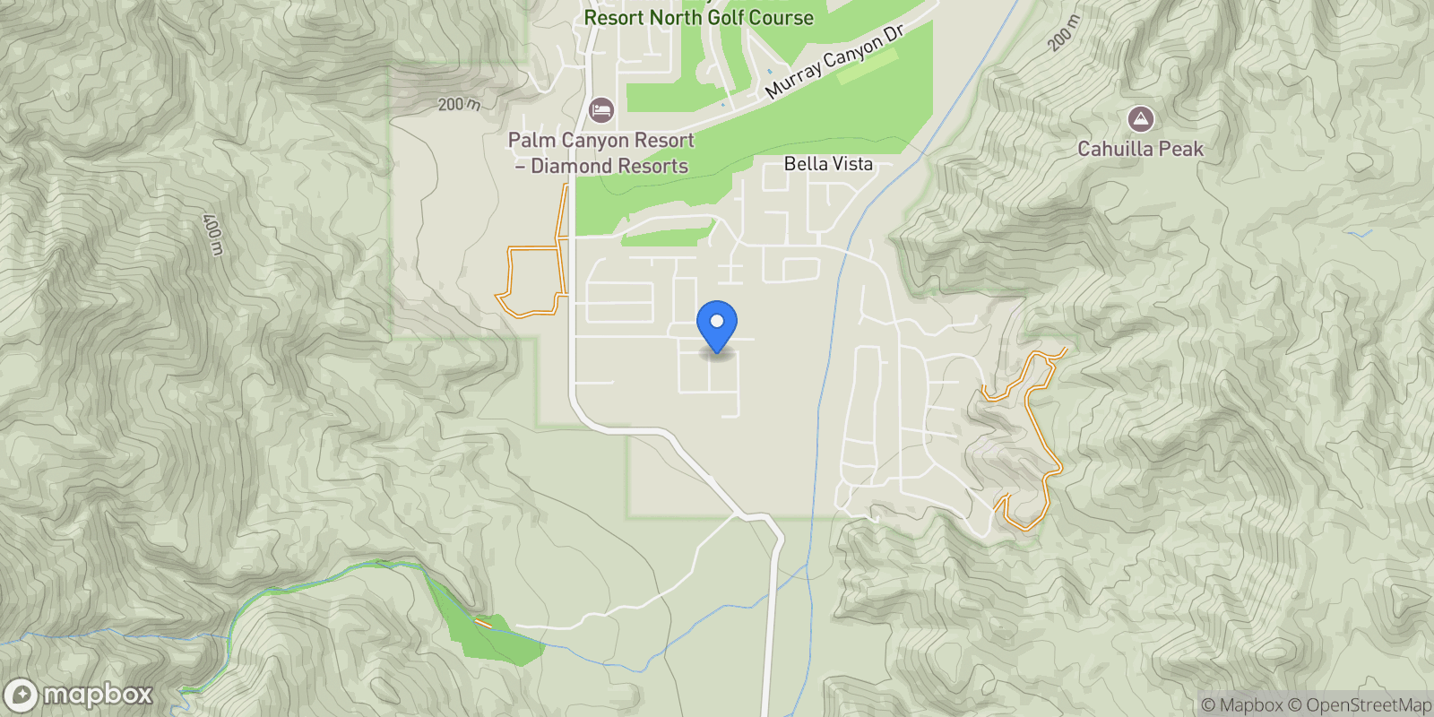 Map showing 64505 Via Amante, Palm Springs, California, United States.