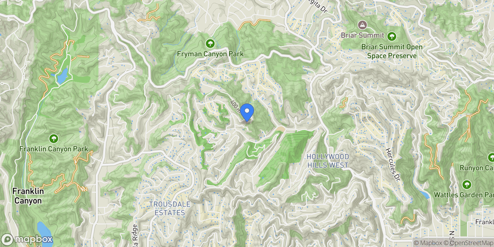 Map showing 8620 Skyline Drive, Los Angeles, California, United States.