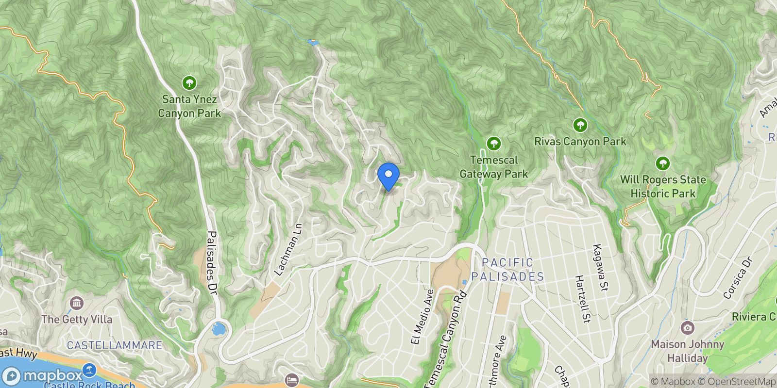 Map showing 1141 Maroney Lane, Los Angeles, California, United States.