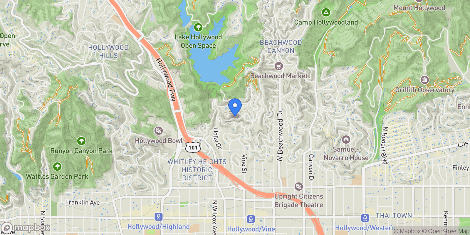 Map showing 6383 Quebec Drive, Los Angeles, California, United States.