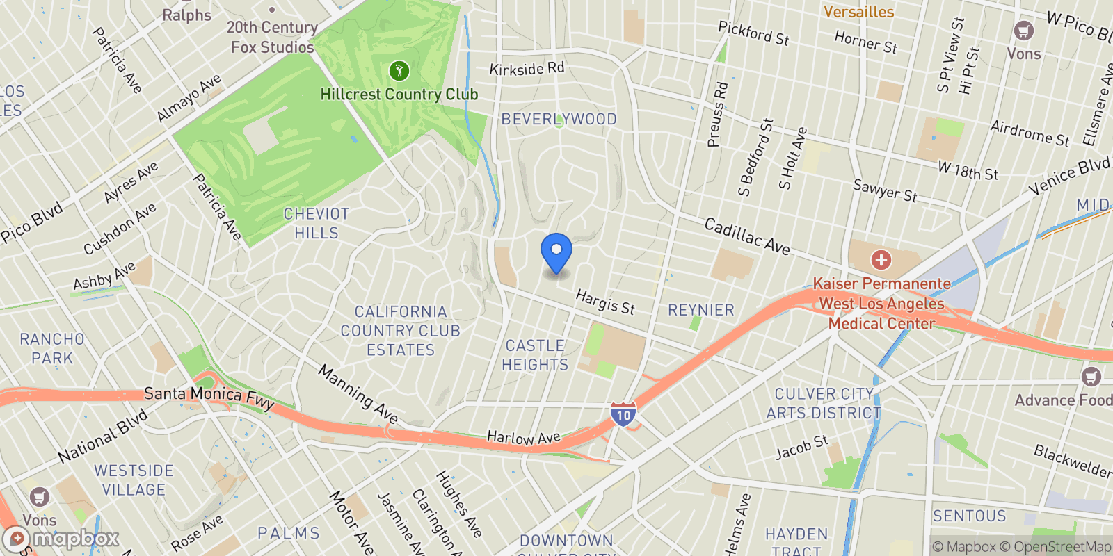 Map showing 2803 Cardiff Avenue, Los Angeles, California, United States.