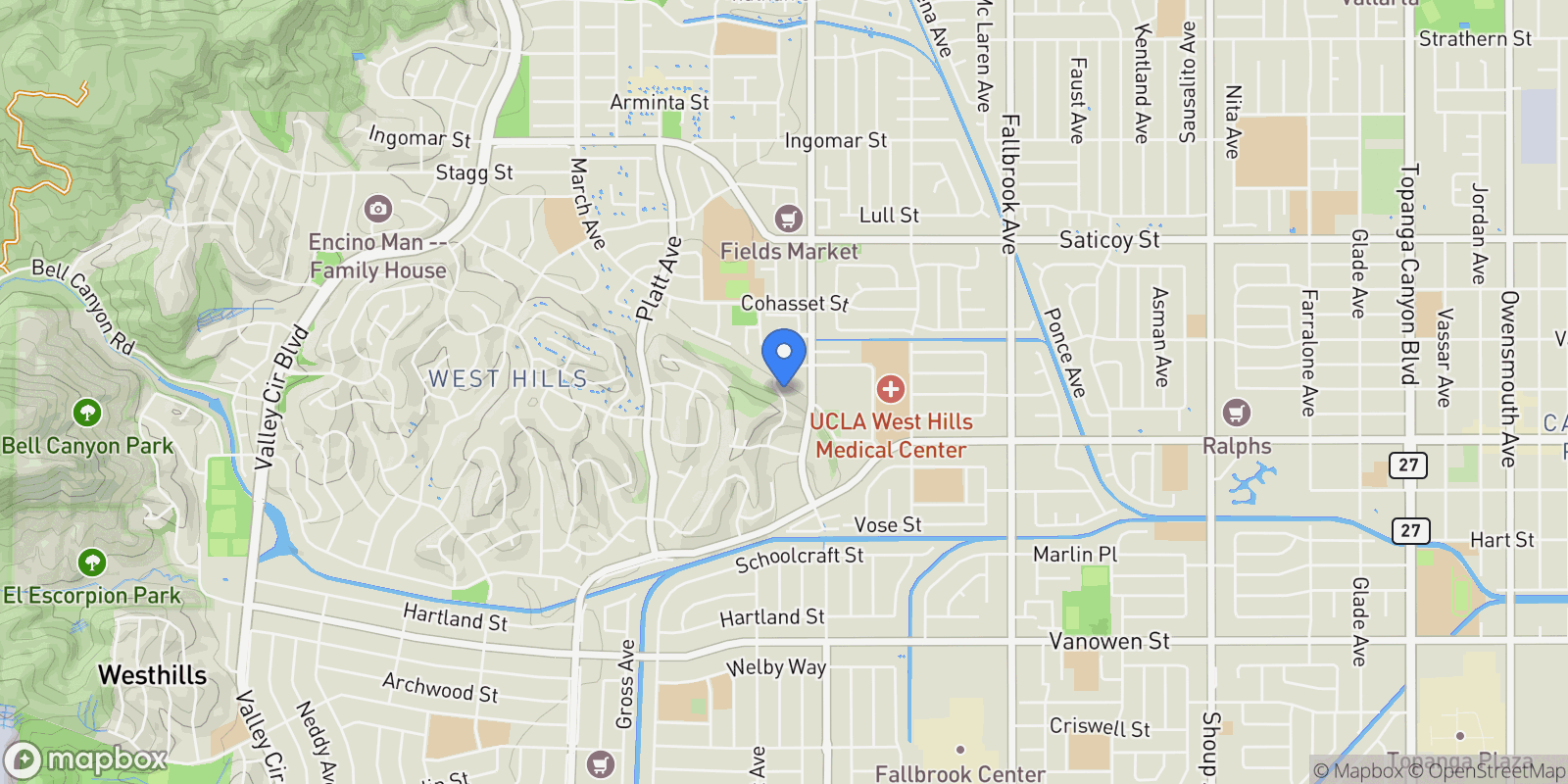 Map showing 7282 Woodvale Court, Bell Canyon, California, United States.