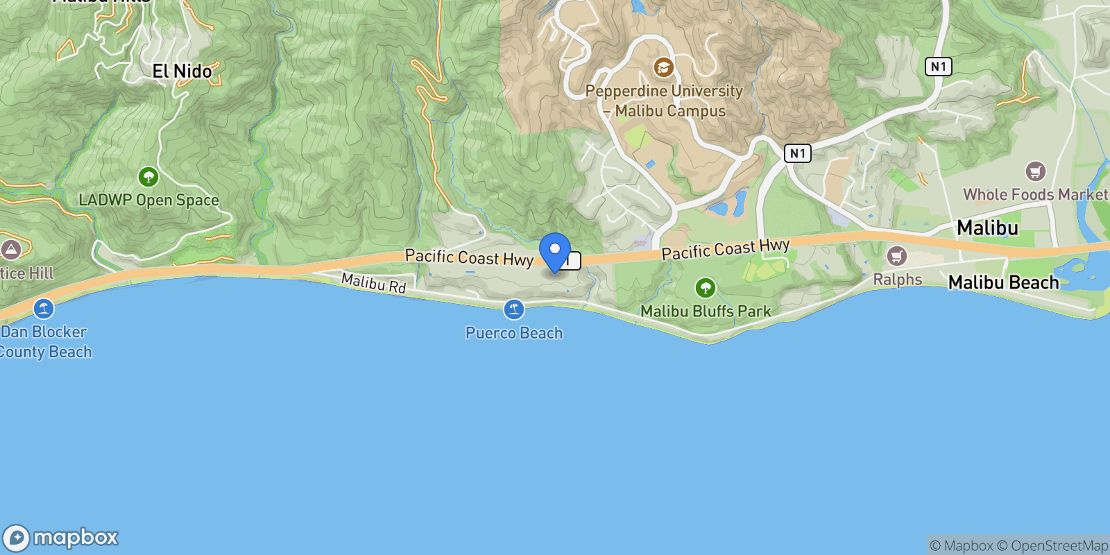 Map showing 24824 Pacific Coast Highway, Malibu, California, United States.