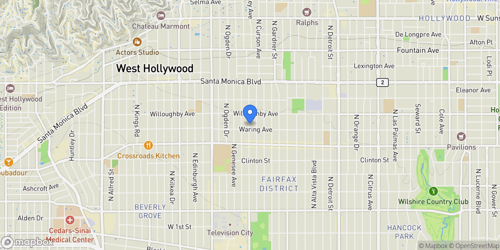 Map showing 816 N Stanley Avenue, Los Angeles, California, United States.