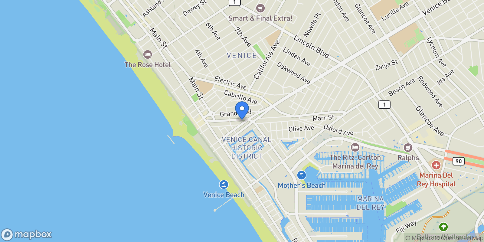 Map showing 510 Venice Way, Los Angeles, California, United States.