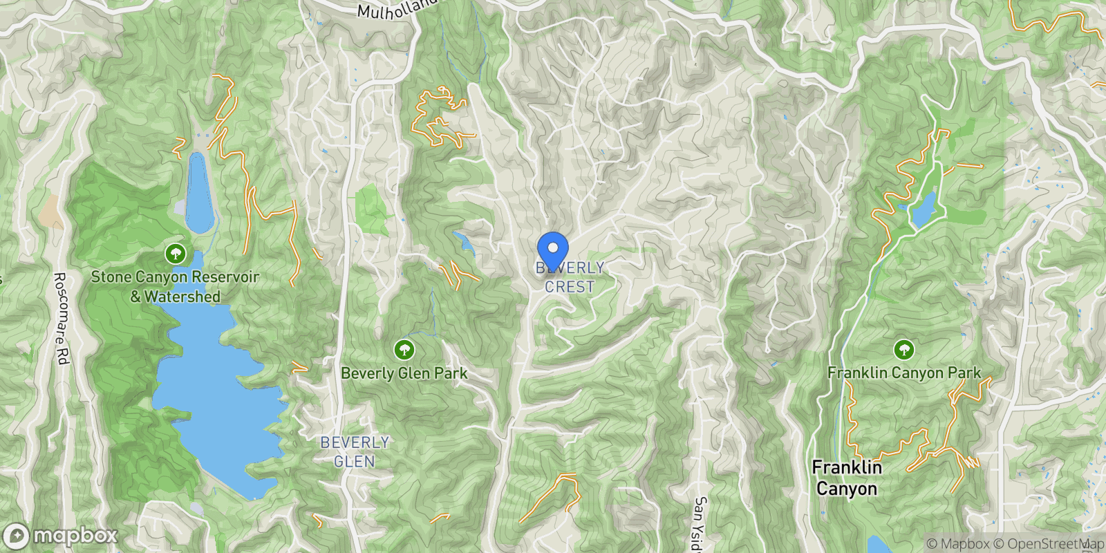 Map showing 2535 Hutton Drive, Beverly Hills, California, United States.