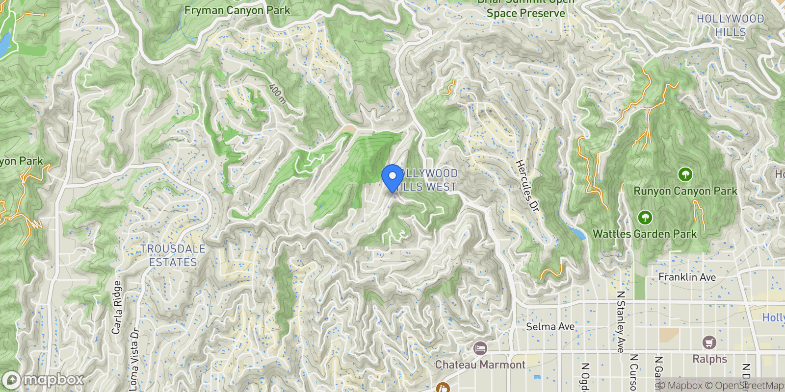 Map showing 2125 Kew Drive, Los Angeles, California, United States.