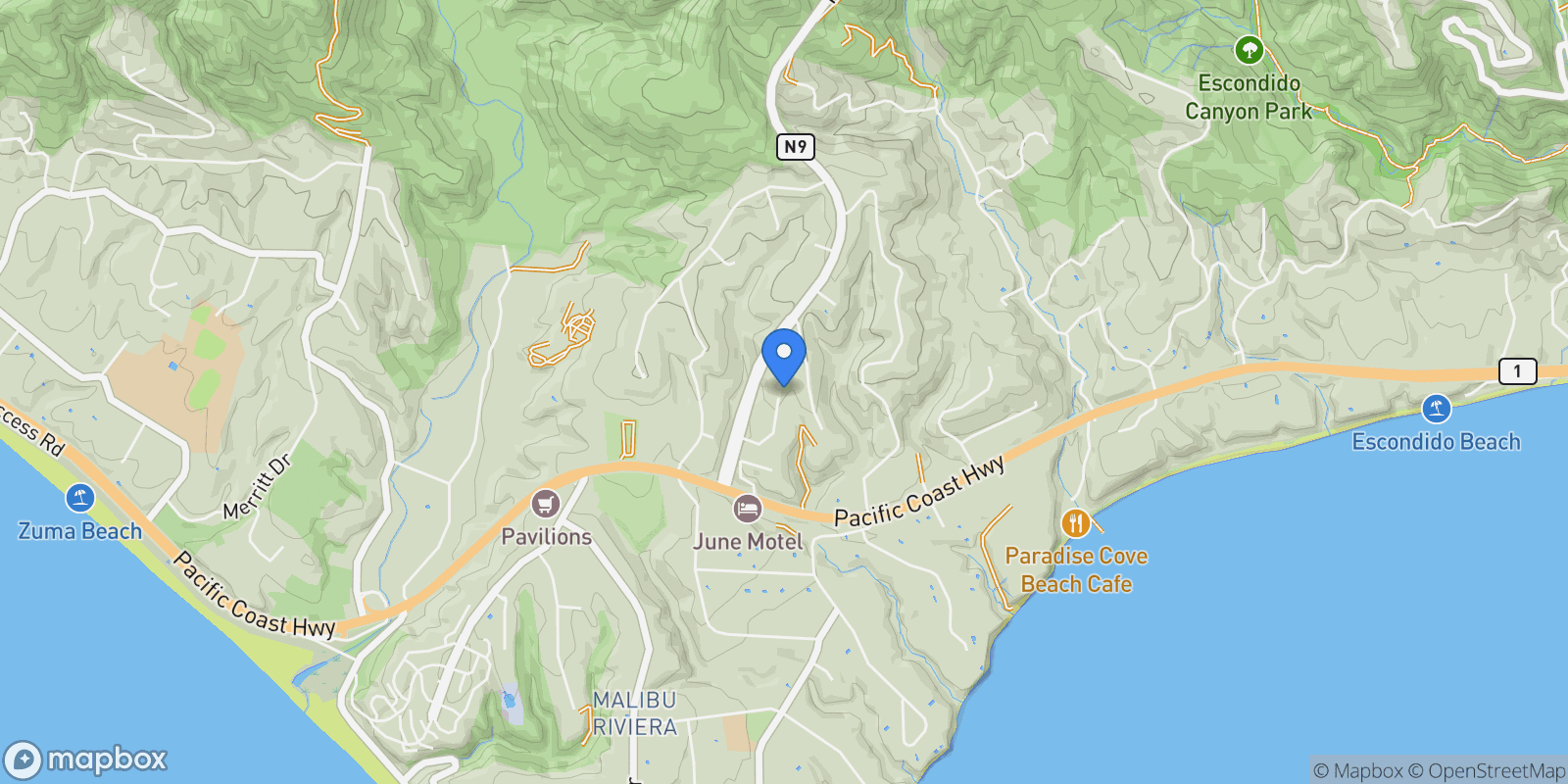Map showing 6271 Zuma Mesa Drive, Malibu, California, United States.