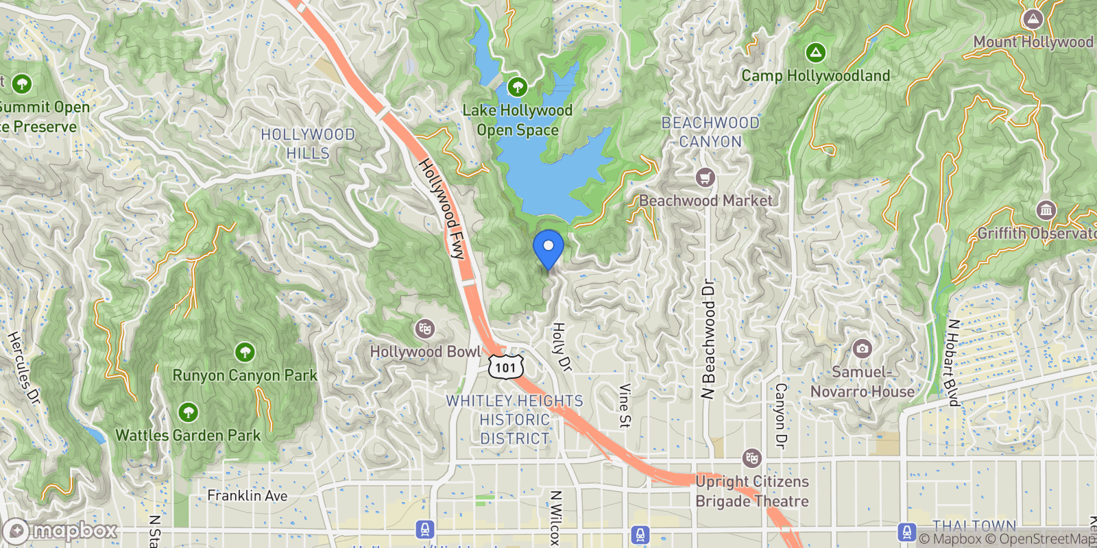 Map showing 2407 San Marco Drive, Los Angeles, California, United States.
