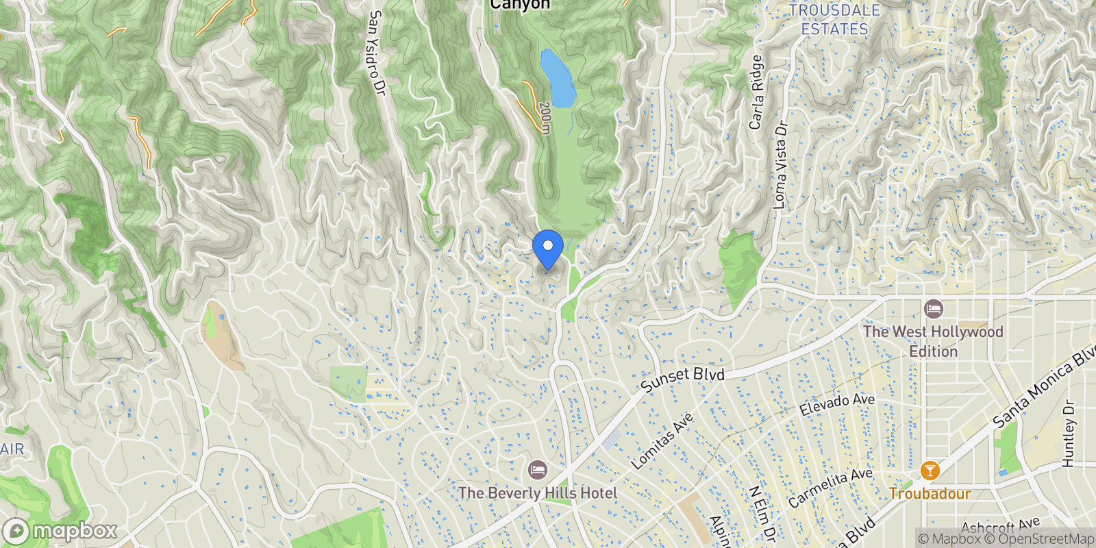 Map showing 1117 N Beverly Drive, Beverly Hills, California, United States.