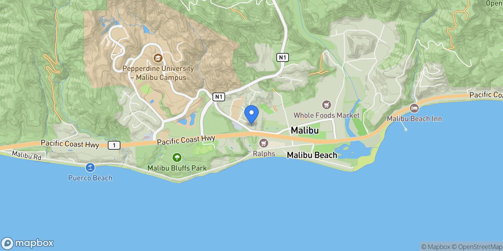 Map showing 23914 De Ville Way D, Malibu, California, United States.