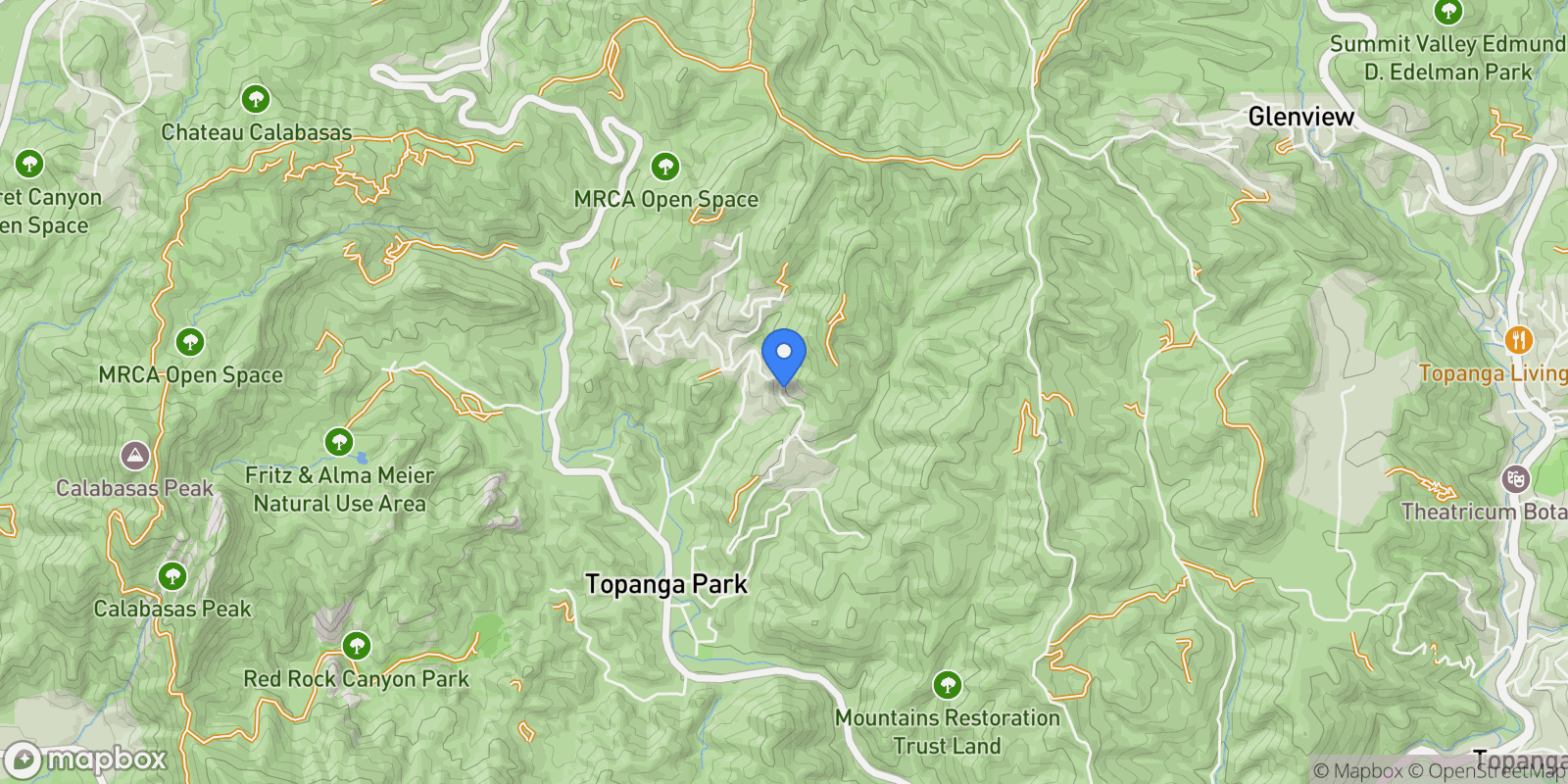 Map showing 2158 Topanga Skyline Drive, Topanga, California, United States.